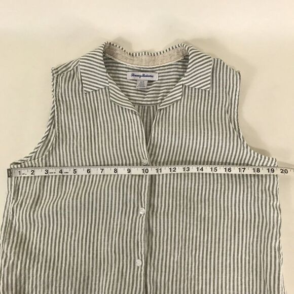 Tommy Bahama Knot Front Button Down Top Women's Small Sleeveless Striped Summer - Picture 7 of 10